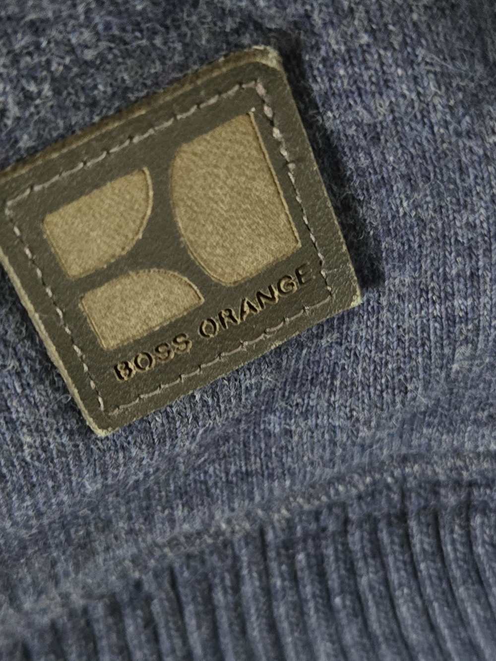 BOSS ORANGE Men's Navy Zip-Up Knit Jacket - Picture 12 of 12
